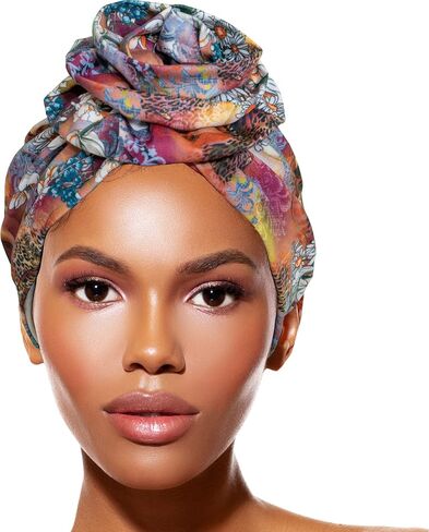 TouchUps Hair Bun Cap Hair Protection Head Wrap Hairbun Cap Wrap African Turban Pattern Headwrap Headscarfs in Saudi Arabia