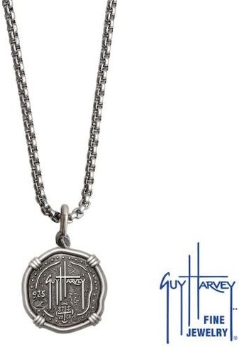 ميدالية من الفضة الاسترلينية بتصميم سمكة حمراء وسمك السلمون المرقط على سلسلة متينة من الستانلس ستيل مقاس 22 انش من جاي هارفي, ان ايه in Kuwait