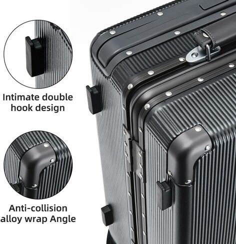 Hardside Carry On Luggage Aluminum 22 * 14 * 9 Airline Approved,Wide Handle Suitcase with TSA Lock and Cup Holder (Purple, Carry-On 20-Inch) in Saudi Arabia