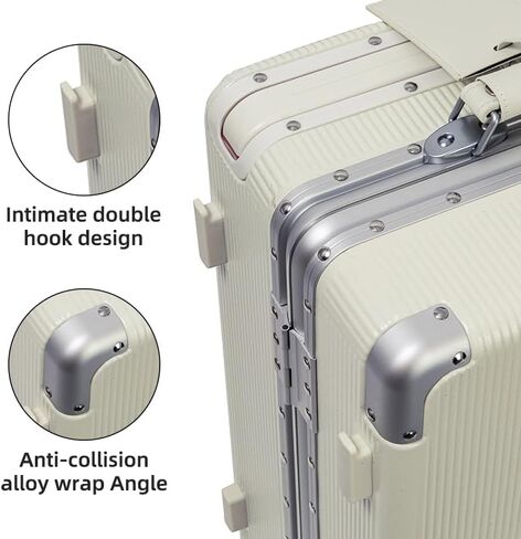 Hardside Carry On Luggage Aluminum 22 * 14 * 9 Airline Approved,Wide Handle Suitcase with TSA Lock and Cup Holder (Purple, Carry-On 20-Inch) in Saudi Arabia