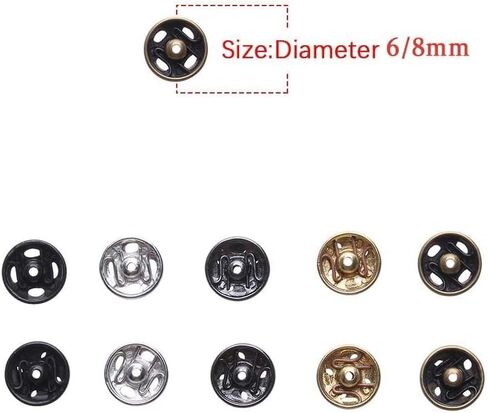 48Pcs Silver Metal Fastener Buttons Mini Sew-on Snap Buttons Press Studs Button Sewing Buttons for DIY Doll Clothes, Clothing Sewing Accessories (6mm) in Kuwait