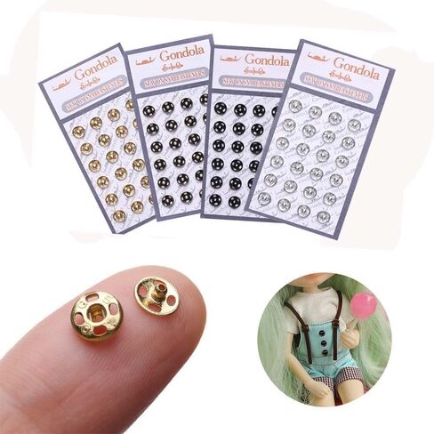 48Pcs Silver Metal Fastener Buttons Mini Sew-on Snap Buttons Press Studs Button Sewing Buttons for DIY Doll Clothes, Clothing Sewing Accessories (6mm) in Kuwait