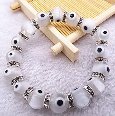Pingyongchang Evil Eye Bracelet Charm Beaded Crystal Bracelets Jewelry Boho Protection Stretch Bracelets for Women Womens Strand Jewelry in Kuwait