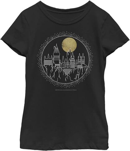 Harry Potter Hogwarts Line Art Girl's Solid Crew Tee in Saudi Arabia