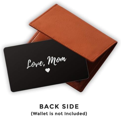 Engraved Stainless Steel Wallet Card Insert - Son Gift Idea from Mom - Unique Mini Love Note to Son from Mother - Graduation Gift (Black) in Saudi Arabia