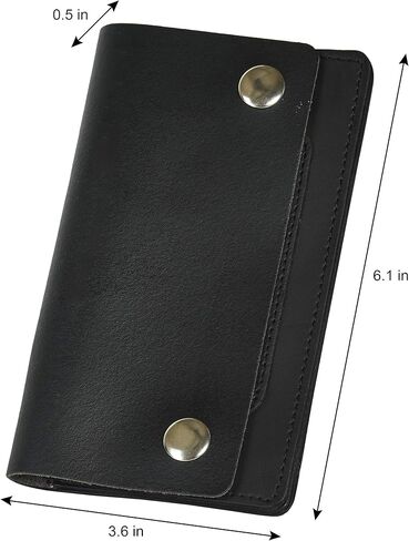 BLACK GENUINE LEATHER Trifold Biker's Eagle Wallet ID Card Holder With Chain in Kuwait