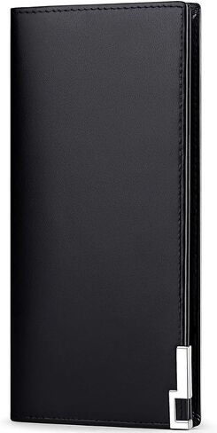 JEEBURYEE Men's Vintage Genuine Leather Long Bifold Wallet RFID Blocking Card Holder in Kuwait