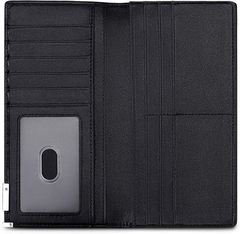 JEEBURYEE Men's Vintage Genuine Leather Long Bifold Wallet RFID Blocking Card Holder in Kuwait