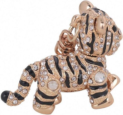 Womens Mens Creative Colorful Lovely Tiger Key Chains Gem Studded Luxury Pendant Key Holder Small Gifts for Friends in Kuwait