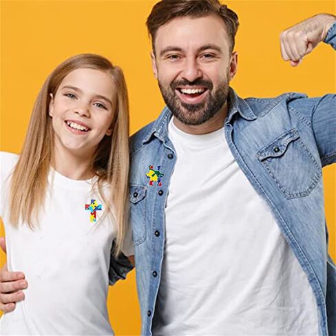 Dreuyet 6 قطع المينا الوعي بالتوحد دبوس لطيف متعدد الألوان لغز التوحد قطعة المرأة دبابيس دبابيس للملابس والقمصان والسترات، وسترة، وقبعة 6 أنماط دبابيس شارة بروش مجوهرات التبعي in Saudi Arabia