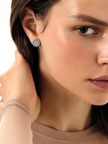 Silvora 925 Sterling Silver Zirconia Earrings Studs, Thors Hammer/Compass/Skull/Celtic Knot/Valkbut/Wolf Head Ear Studs Engraved with Rune Symbol Dainty Earrings for Men Women,Come with Box in Kuwait