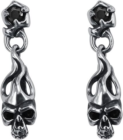 بارد الجمجمة الشيطان العظام انخفاض القرط ترصيع الجراحية الصلب كريستال استرخى أقراط للأذن الحساسة الرجال الصبي in Kuwait