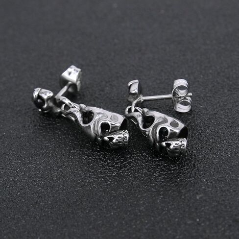 بارد الجمجمة الشيطان العظام انخفاض القرط ترصيع الجراحية الصلب كريستال استرخى أقراط للأذن الحساسة الرجال الصبي in Kuwait