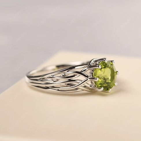 S925 Sterling Silver Round Cut 7 MM Gemstone Ring Unique Statement Ring Crossing Freeform Promise Ring Abstract Ring for Women in Kuwait