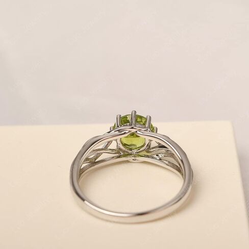 S925 Sterling Silver Round Cut 7 MM Gemstone Ring Unique Statement Ring Crossing Freeform Promise Ring Abstract Ring for Women in Kuwait