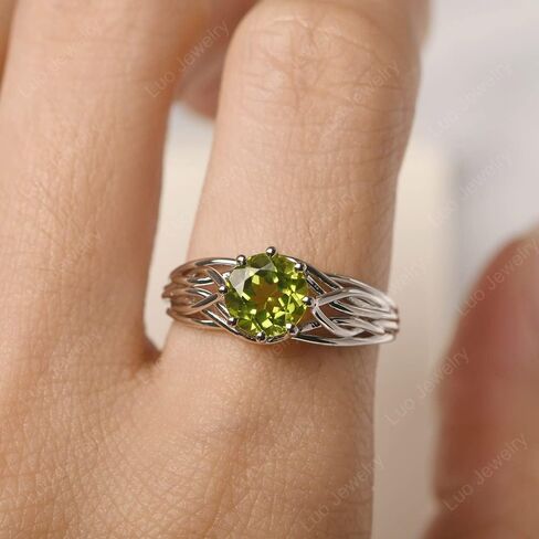 S925 Sterling Silver Round Cut 7 MM Gemstone Ring Unique Statement Ring Crossing Freeform Promise Ring Abstract Ring for Women in Kuwait