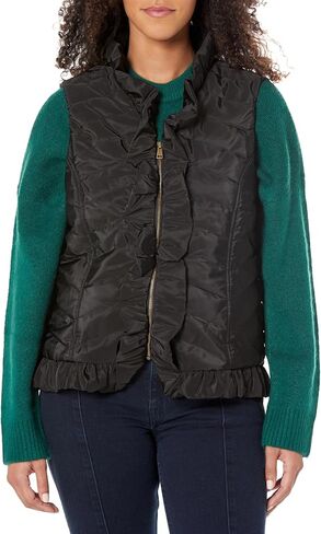 MULTIPLES Girls' Zip Front Ruffle Trim Quilted Vest in Saudi Arabia