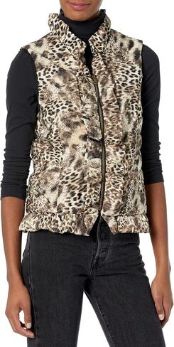 MULTIPLES Girls' Zip Front Ruffle Trim Quilted Vest in Saudi Arabia