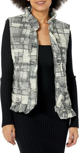 MULTIPLES Girls' Zip Front Ruffle Trim Quilted Vest in Saudi Arabia