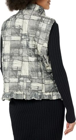 MULTIPLES Girls' Zip Front Ruffle Trim Quilted Vest in Saudi Arabia
