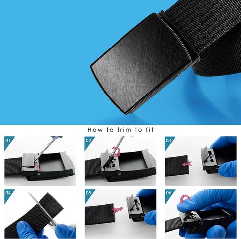 Bluecton Mens Belts Plus Size Stretchy Casual Business Web Belts Black No Holes Cut to Fit in Saudi Arabia