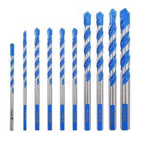Carbide Drill Bit Set - Dry Drill Bit Set for Masonry, Concrete, Bricks, Wood, Plastic etc(4MM Round Shank/5/6 * 4/8 * 2/10/12MMTriangle Shank)