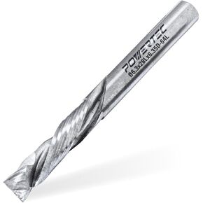 POWERTEC Up/Down Cut Compression 1/4“ Spiral Router Bit, 1/4" Shank Carbide Router Bit w/ 1-7/64" Cutting Length & 2-1/2" Long. Fits CNC Router, Handheld Router, Router Table, Plunge Router,1PK(73039)