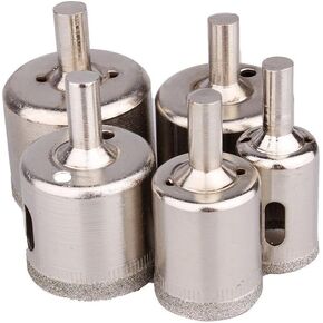 14Pcs Diamond Coated Core Hole Saw Bit Drill Set for Tiles Marble Glass 3-70mm