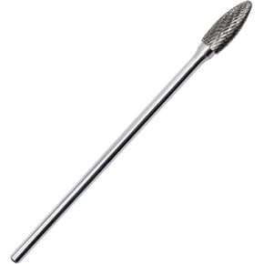 SE-5L6 Tungsten Carbide Burr Lengthened Rotary File Oval Egg Shape Double Cut with 1/4''Shank for Die Grinder Drill Bit