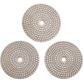 (3PCS) 125MM/5" Professional Wet&Dry Diamond Polishing Pads for Concrete, Terrazzo, Stones- Premium Quality (Grit 400# x3pcs)