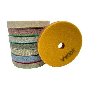 4" 8PCS Diamond Sponge Fiber Polishing Pad 150-10000 Grit - Polishing Tile Stone Marble Concrete Clean Wet Use Buffing Pad(8pcs,4 Inches)