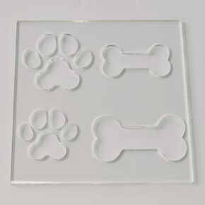 4 in1 Print Dog Bone/Paw Router Template for Woodworking 1/4'' Thick DIY Router Template Acrylic Inlay Template Charcuterie Home Kitchen Cutting