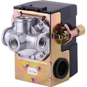 Air Compressor Pressure Switch 175 PSI 4 Port 135-175 PSI Heavy Duty 1/4 NPT Air Pump 135 PSI Pressure Switch Pumptrol Air Pressure Switch for Air Compressor