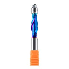 UP Cut Flush Trim Router Bit 1/2" Shank 1-1/2" Cutting Lenght Extra Long 4" Spiral Flush Trim Router Bit with Blue Coating Solid Carbide Router Bit for Woodworking Trimming