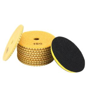 uxcell 4-inch Diamond Wet Polishing Sanding Grinding Pads Grits 150 10pcs W Rubber Backer Pad