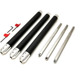 Carbide Lathe Turning Tool Set of 3 Full Size with 17" Foam Grip Handles, USA Made