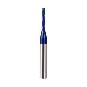 2PCS Downcut Spiral Router Bit 1/4 inch Shank, 1/8 inch Cutting Diameter Solid Carbide with Nano Blue Coating CNC Router Bits End Mill for Wood Cut, Carving D2110BC…