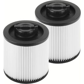 2 Pack DXVC6910 Cartridge Filter Replacement for Wet/Dry Shop Vacuum Cleaner 6-16 Gallon, Compatible with DeWalt DXV06P DXV09P DXV09PA DXV10P DXV10PL DXV10S DXV10SA DXV10SB DXV12P DXV14P DXV16P