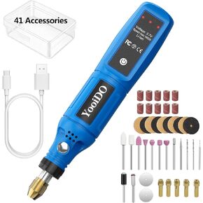 Mini Cordless Rotary, mini drill,3-Speed 3.7V rechargeable Kit with 41 Accessories, 16000rpm Multi-Purpose Power Tool for Sanding, Polishing, Grinding, Drilling, Engraving, DIY Crafts (marine green)