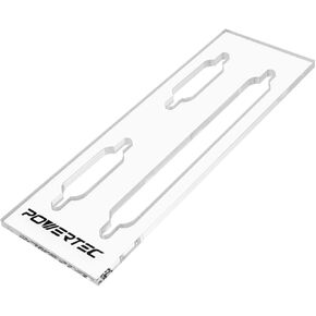 POWERTEC 71120V Clear 1/4" thick Acrylic Picture-Hanging Keyhole Template for routing picture frame and woodworking, 1 PK