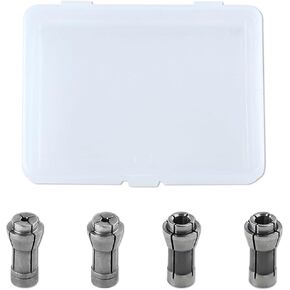 4PCS Die Grinder Collet Grinding Machine Clamping Collet Adapter 2 Pieces 3mm and 2 Pieces 6mm Adapter Chuck Collet High Quality Alloys Engraving Chuck 1/8"/1/4" Replacement Parts