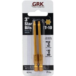 GRK 772691874214, Yellow CARD10-3 T-10 3-Inch, 2 Bits per Card, One Size, 2 Count