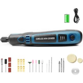 Cordless Mini Grinder, 3 Speed Adjustable Electric Grinder Pen Rotary Tool Kit with 26 Accessories, USB Rechargeable Engraving Sharpening Grinding for DIY Hand Craft