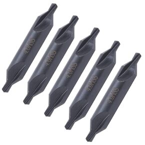 HSS Center Drill Set, 5 Piece Center Drill Countersink Lathe Bit Mill Tooling Set, 4mm, AType