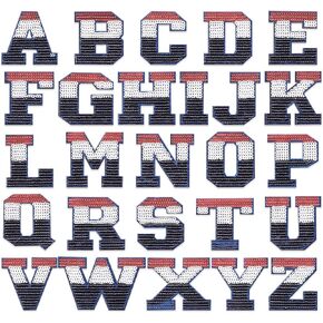 26 Pcs Color Iron on Letter Patches, A-Z Glitter Alphabet Patch for Clothes, Dress, Hat, Jeans, Shoes Bags, DIY Supplies, Color.