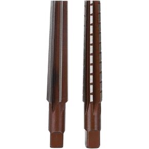 2PCS Rough + Fine Morse Taper Reamer High Carbon Steel Straight Shank Hand Tapered Reamer(MT2#)