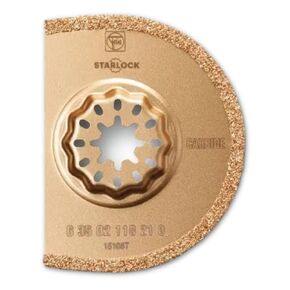 Fein StarLock Plus Carbide Oscillating Saw Blade - Segmented 3-17/32" Diameter for Removal of Defective Tile Grout - Fits Most Multitools - 63502169210