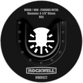 Rockwell RW8927 3-1/8-Inch Sonicrafter Oscillating Multitool HSS Saw Blade with Universal Fit System Black