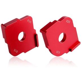 Set of 2 Aluminium Alloy Wood Panel Corner Radius of Quick Table of Router Bit Gauge Templates Kit, for Routing Rounded Corners R10 R15 R20 R30, Woodworker Woodworking Round Accessories
