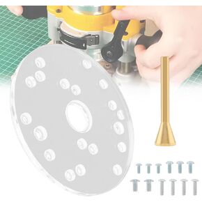 5-3/4" Router Base Plate, Clear Acrylic with Multiple Predrilled Holes, Acrylic Woodworking Auxiliary Tools for Trim Routers, Fits Bosch, DeWalt, Makita, Porter Cable, Ryobi